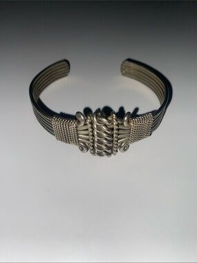 Silver-Tone Woven Wire Cuff Bracelet